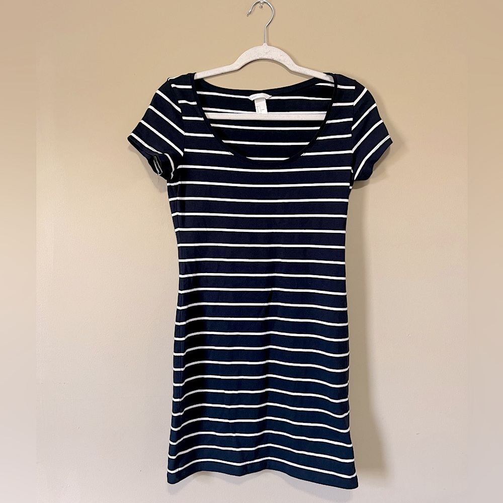 Black & white striped dress